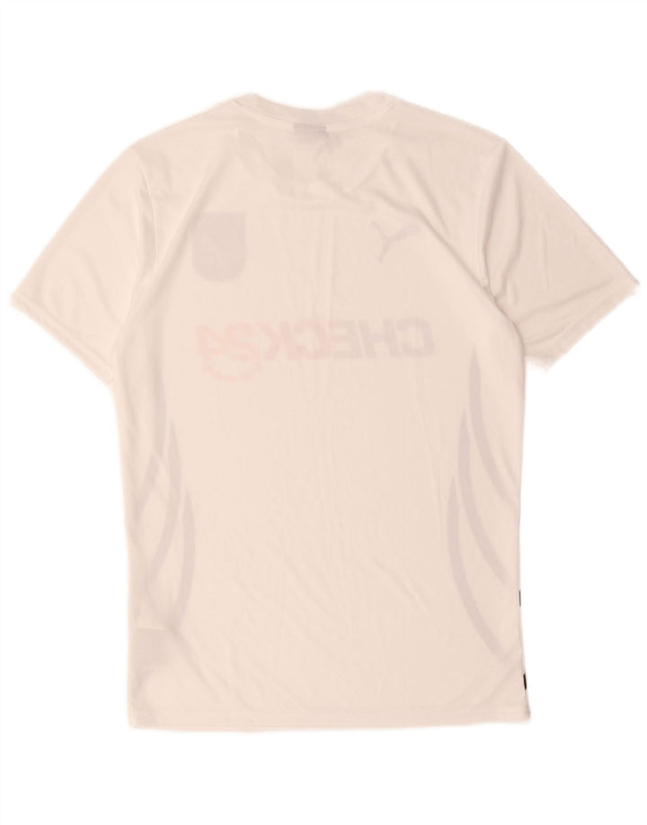 Puma Mens Deutshland Graphic Camiseta Top Pequeño Poliéster Blanco