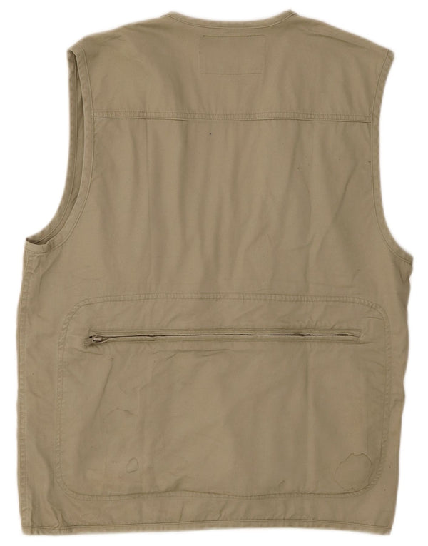 Univers Mens Utility Gilet IT 46 Pequeño Algodón Caqui