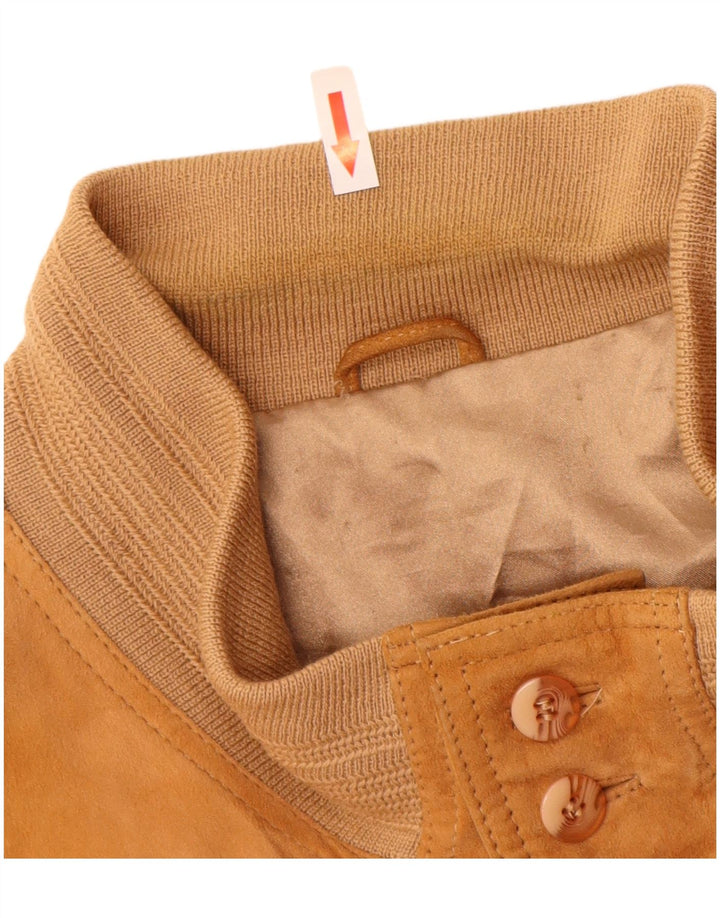 Vintage hombres ante bomber chaqueta Reino Unido 40 grande beige