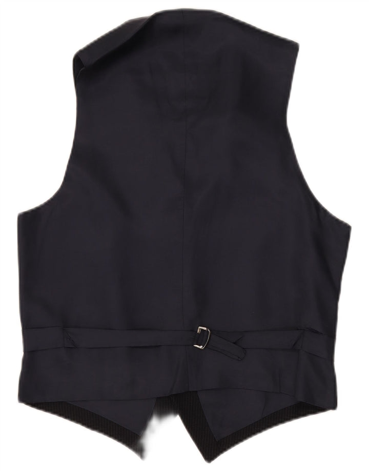 Chaleco vintage para hombre IT 50 medio azul marino a rayas