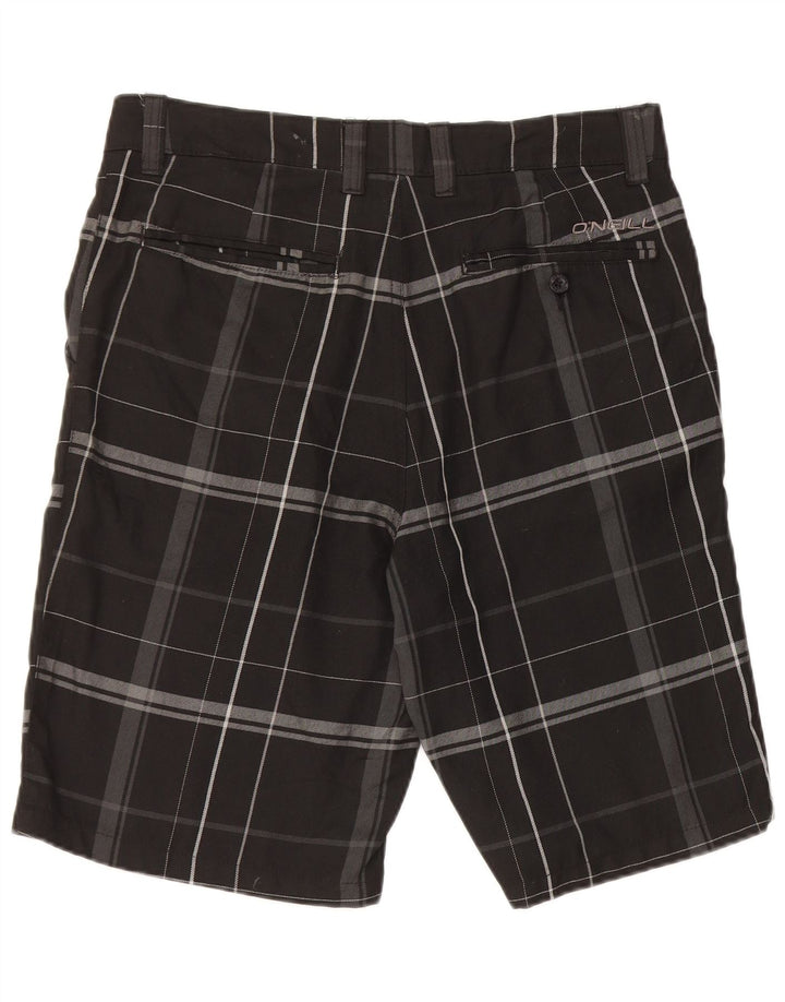 Pantalones cortos chinos O'Neill para mujer W32 Poliéster a cuadros negros medianos