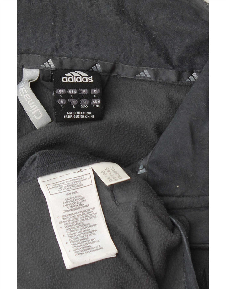 Adidas - Chaqueta polar para hombre, talla 40, poliéster gris grande