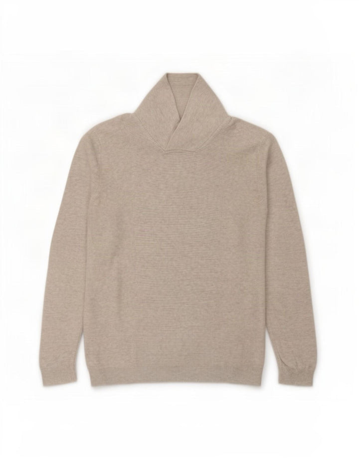 Jules - Jersey con cuello tipo chal para hombre, talla grande, algodón gris