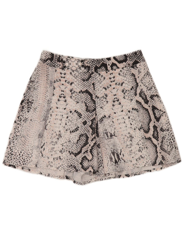 Karen Millen Pantalones cortos casuales de cintura alta para mujer UK 6 XS W25 Estampado animal rosa