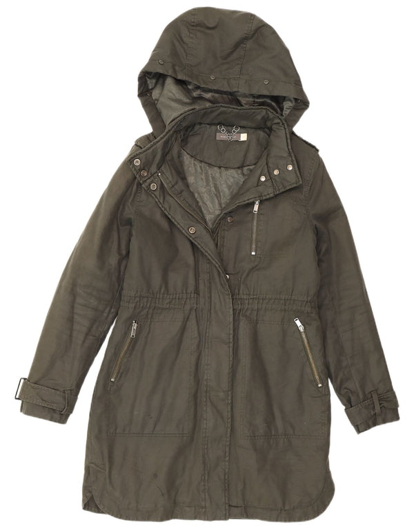 MINT VELVET Chaqueta parka con capucha para mujer UK 10 Small Khaki