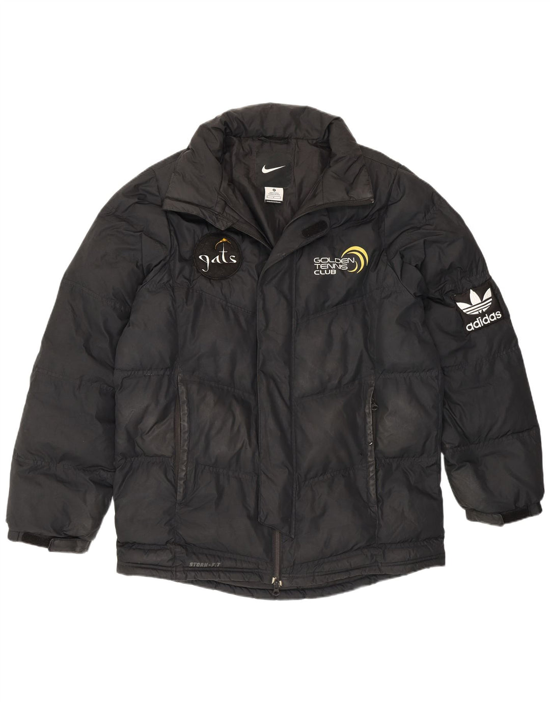 Nike Chaqueta acolchada gráfica para hombre UK 38 Mediana Negro Poliéster