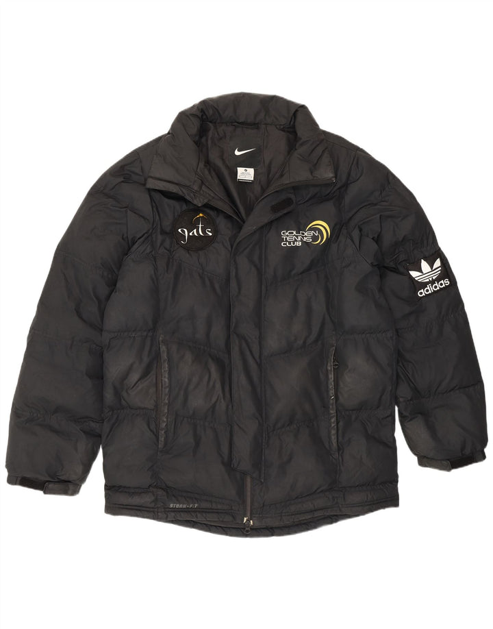 Nike Chaqueta acolchada gráfica para hombre UK 38 Mediana Negro Poliéster