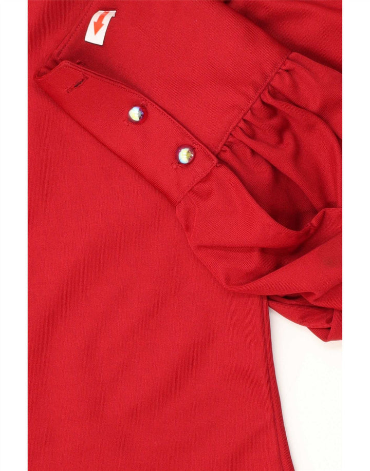 Blusa vintage para mujer IT 48 XL Poliéster floral rojo
