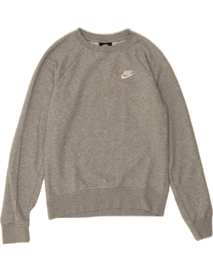 NIKE Womens Sweatshirt Jumper UK 6 XS Grey Cotton Vintage Nike and Second-Hand Nike from Messina Hembry 
