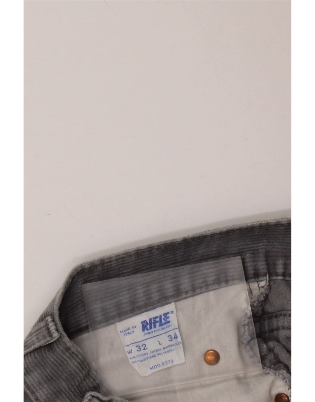 RIFLE Pantalón recto de pana para hombre W28 L28 Algodón azul