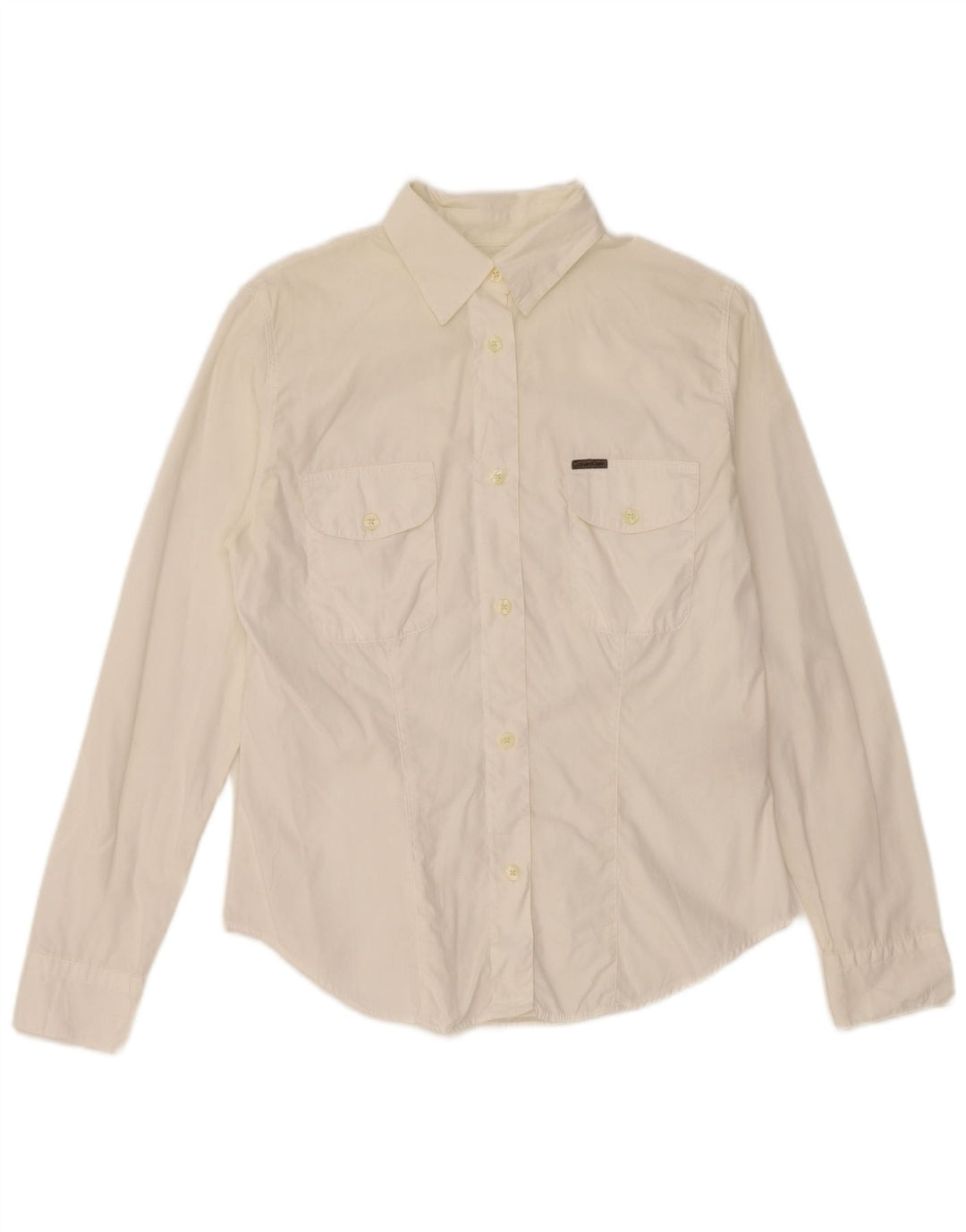 Camisa Calvin Klein Mujer Pequeña De Algodón Blanco Roto