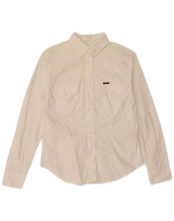 Camisa Calvin Klein Mujer Pequeña De Algodón Blanco Roto