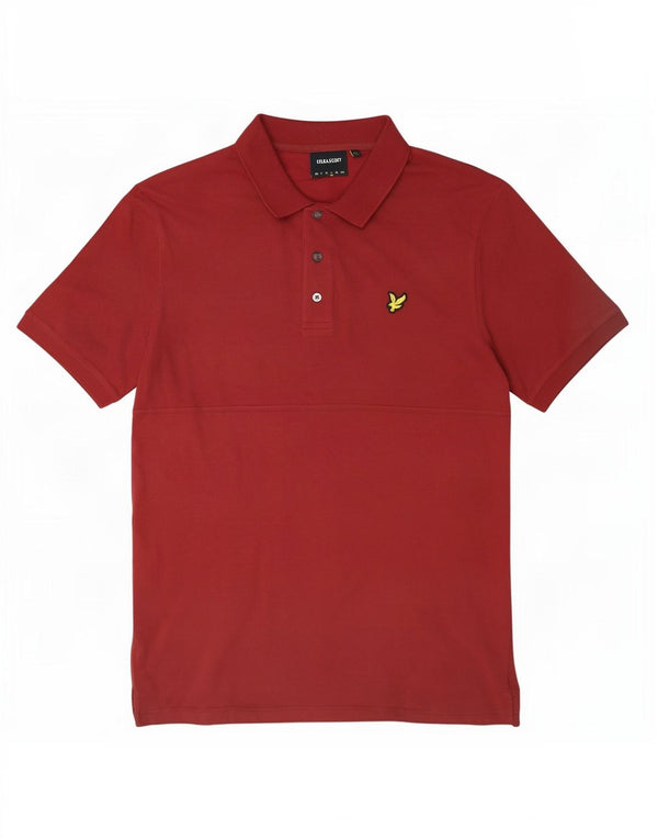 Lyle & Scott Polo para hombre grande de algodón granate