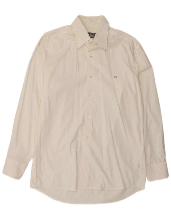 Camisa Lacoste Hombre Talla 41 Grande Algodón Blanco Roto
