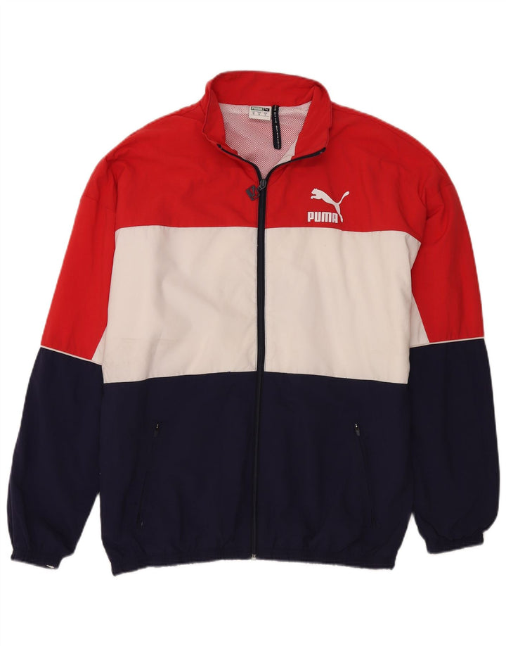 PUMA Chaqueta superior de chándal con gráfico para hombre, tamaño mediano, multicolor, color block