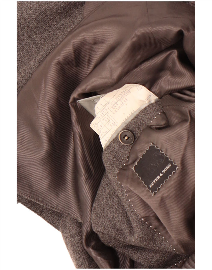 Peter & Sons Chaqueta tipo blazer de 3 botones para hombre IT 50 Large Grey Wool
