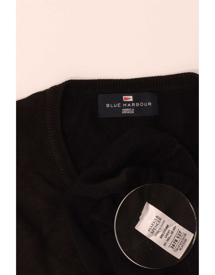 Marks & Spencer Suéter con Cuello en V Blue Harbor para Hombre Negro Mediano