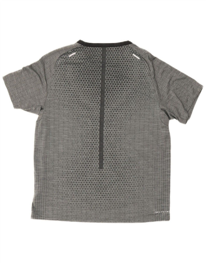 Camiseta Nike Dri Fit para hombre Top poliéster geométrico gris medio