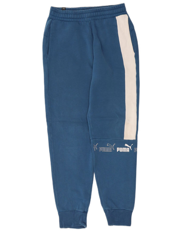 Puma Pantalones de chándal gráficos para mujer Joggers UK 8 Small Blue Colourblock