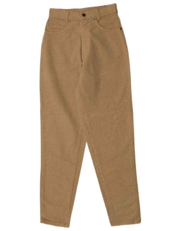 Vintage mujer cintura alta jeans cónicos IT 36 XS W24 L30 Algodón Beige