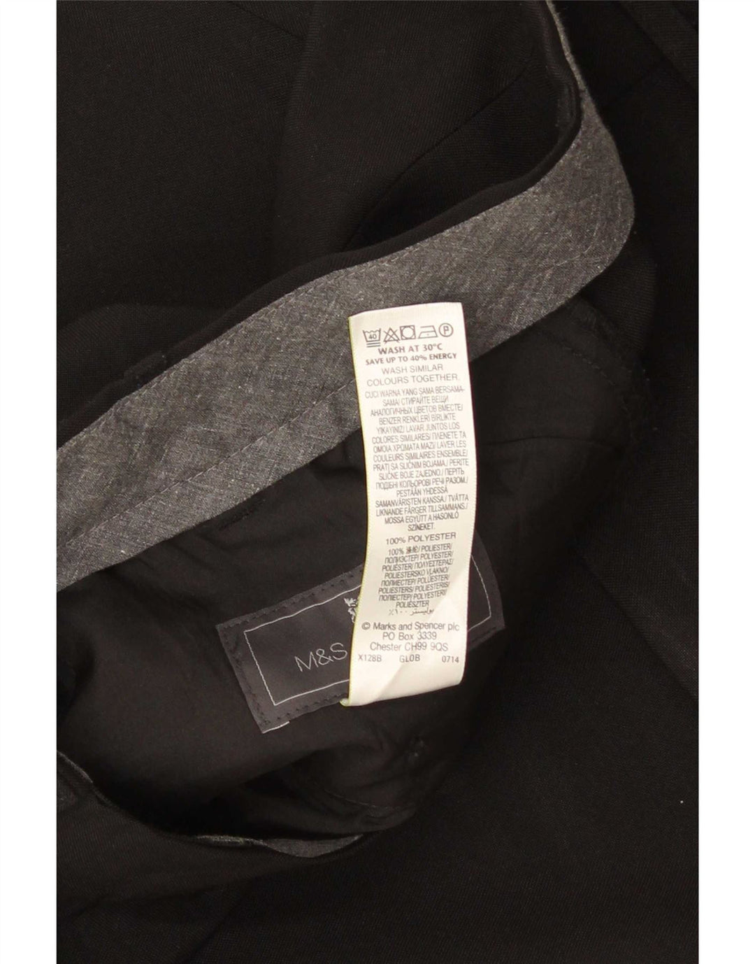 Marks & Spencer Pantalones de traje de corte regular para mujer W38 L29 Poliéster negro