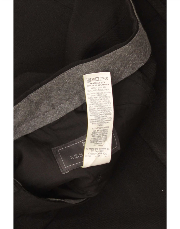 Marks & Spencer Pantalones de traje de corte regular para mujer W38 L29 Poliéster negro