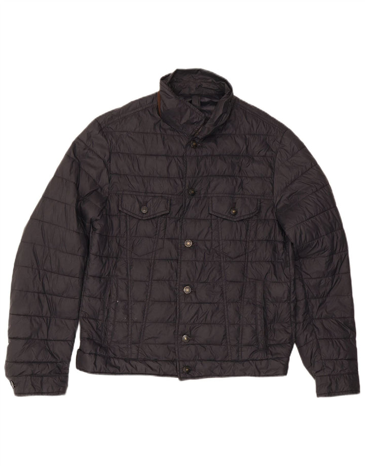 MASSIMO DUTTI Chaqueta acolchada para hombre UK 40 Large Poliéster negro