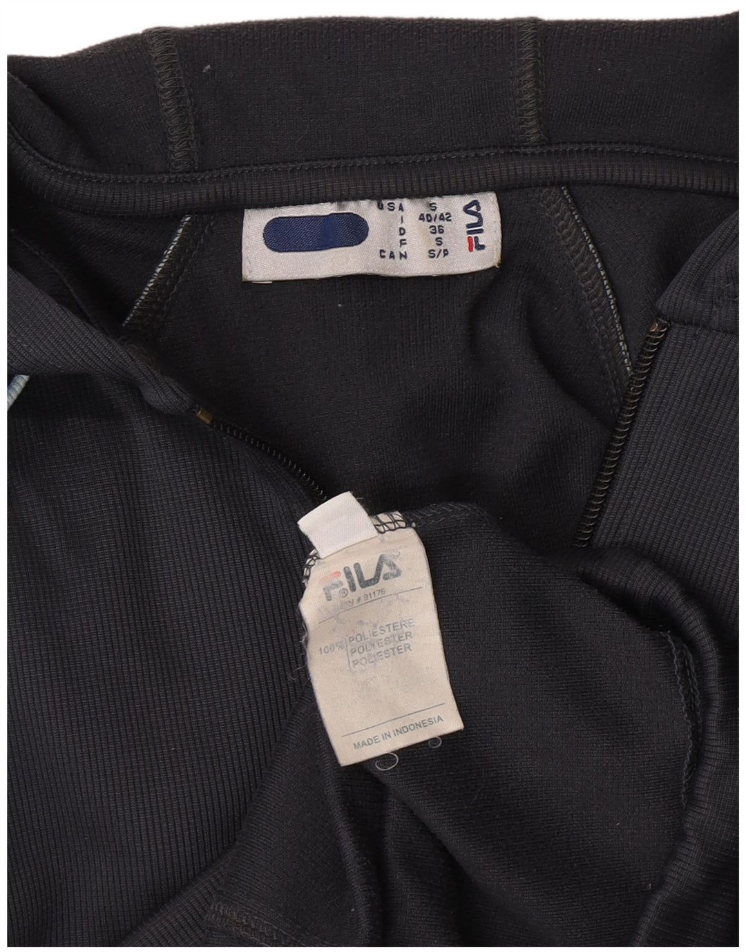 Fila Sudadera con capucha y cremallera para mujer IT 40/42 Small Azul marino Poliéster