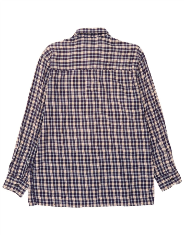 FOLLIE Camisa de franela para hombre talla 41/42 Large Blue Check