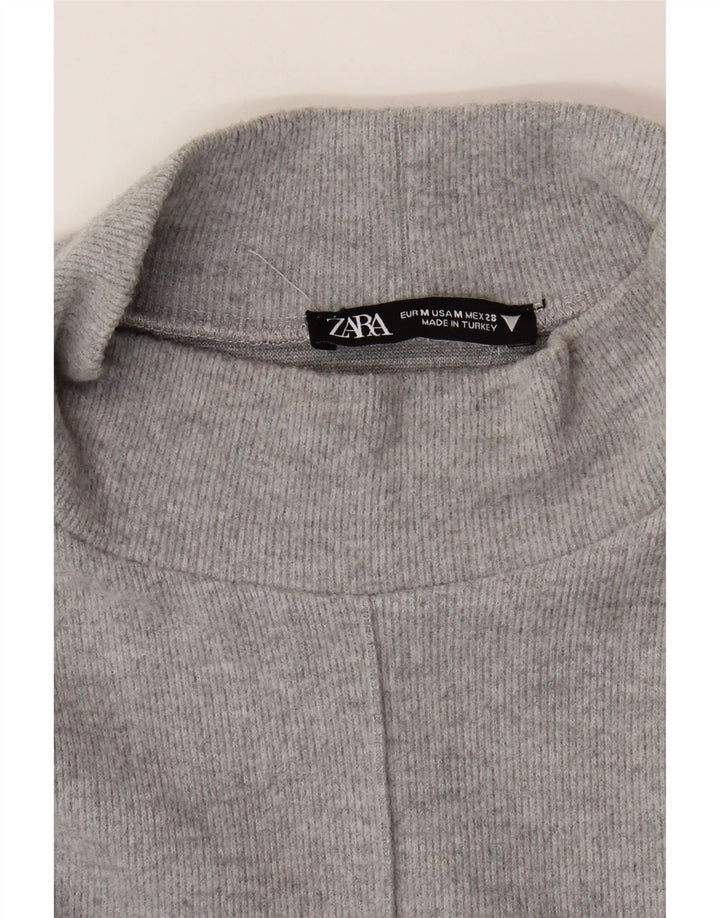 Zara Mujer Vestido Recto UK 42 Gris Medio