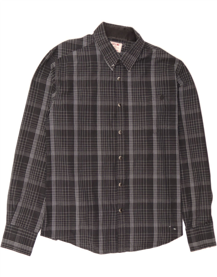 JACK & JONES Mens Shirt XL Black Check Cotton Vintage Jack & Jones and Second-Hand Jack & Jones from Messina Hembry 