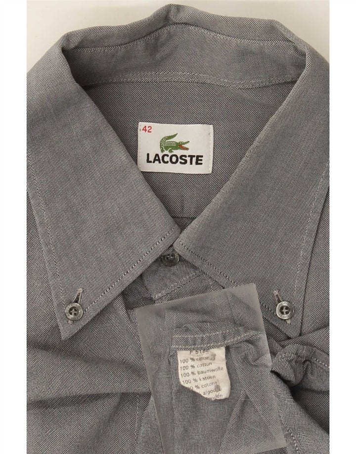 Camisa Lacoste Hombre Talla 42 Grande Gris Algodón
