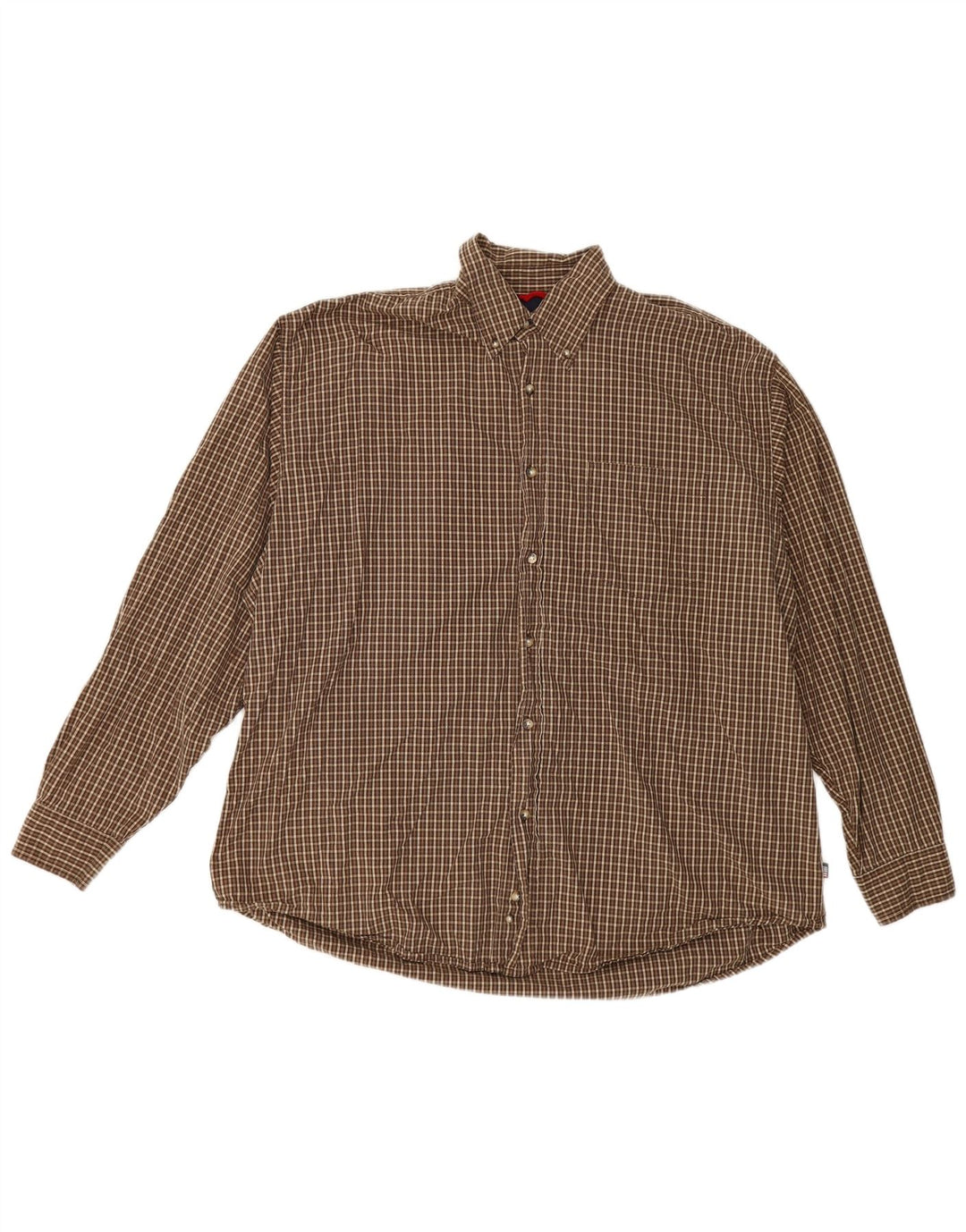 Camisa Wrangler Hombre XL Algodón Cuadros Marrón