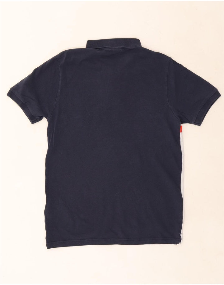 Ellesse Polo para hombre de algodón color block en azul marino medio