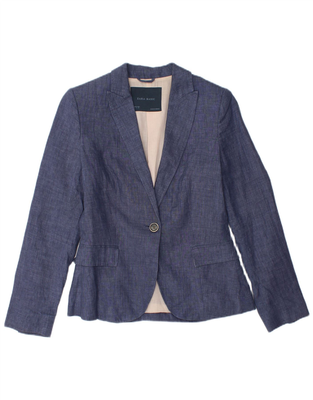 ZARA Chaqueta Blazer De 1 Botón Para Mujer UK 40 Small Azul