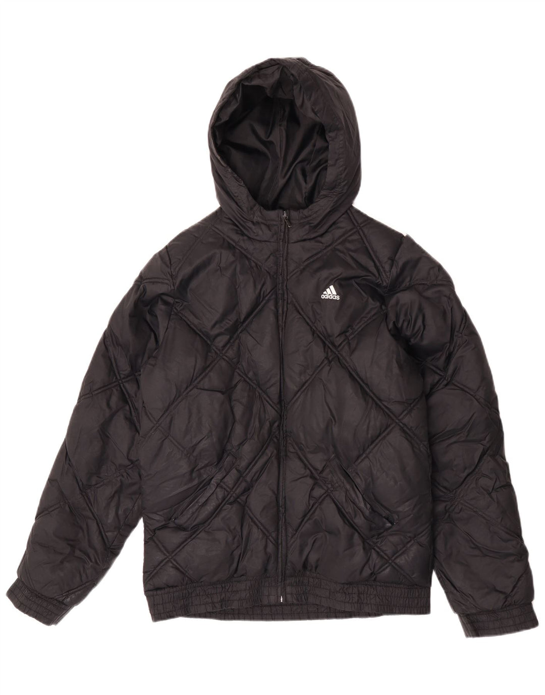 Adidas Chaqueta acolchada con capucha para niño 15-16 años Nylon negro