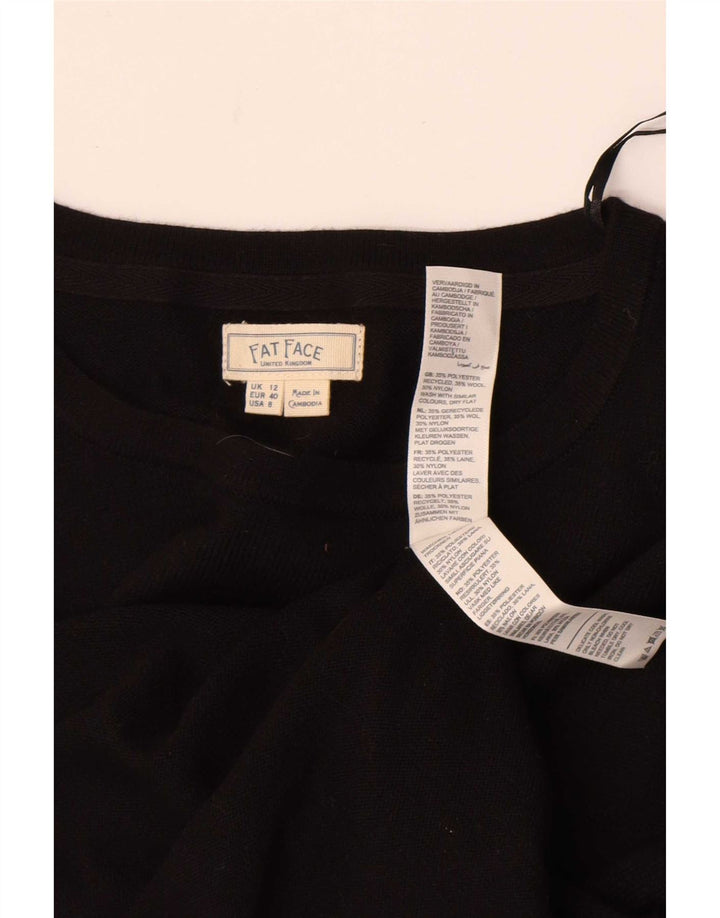 Suéter tipo jersey para mujer con cuello barco de Fat Face UK 40 Mediano Poliéster negro