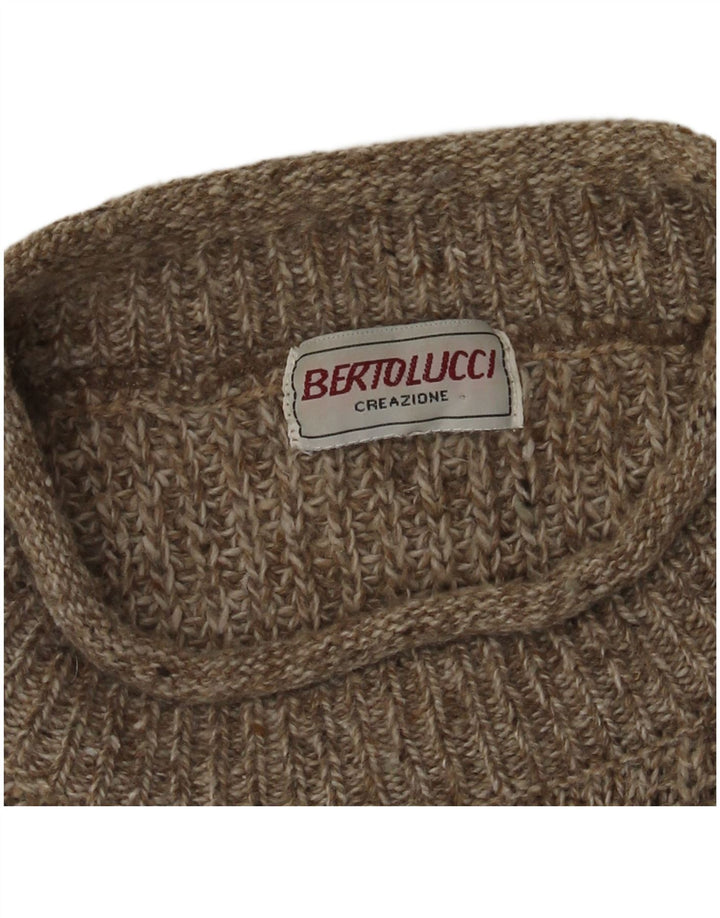 BERTO LUCCI Jersey de cuello redondo para hombre XL Gris Rayas