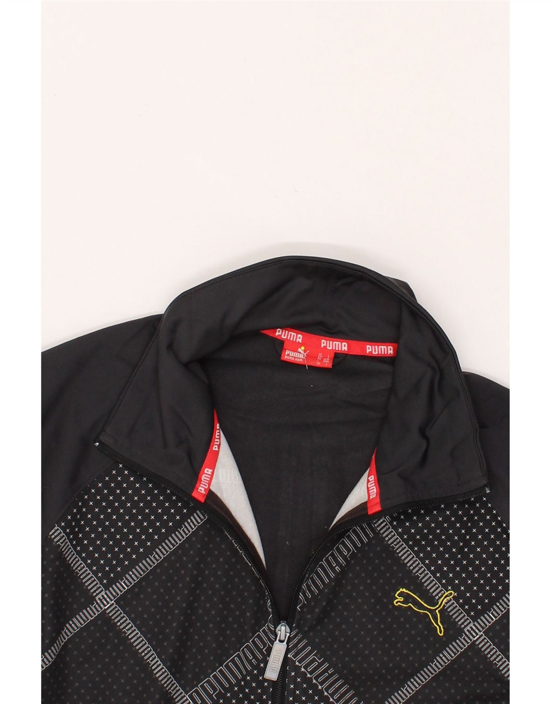 PUMA Chaqueta superior de chándal con gráfico para hombre Poliéster geométrico gris grande