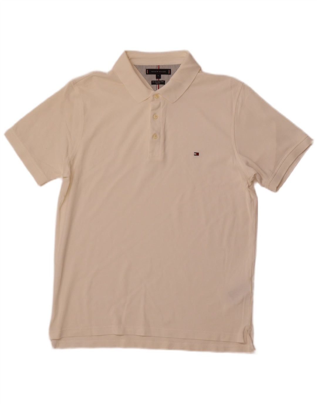 TOMMY HILFIGER Polo Slim Fit para hombre XL Off White Cotton
