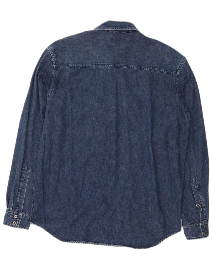 Sergio Tacchini Camisa Vaquera Hombre Algodón Azul Marino Medio