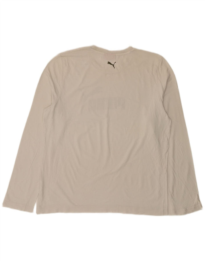 Puma Hombre Gráfico Top Manga Larga XL Blanco