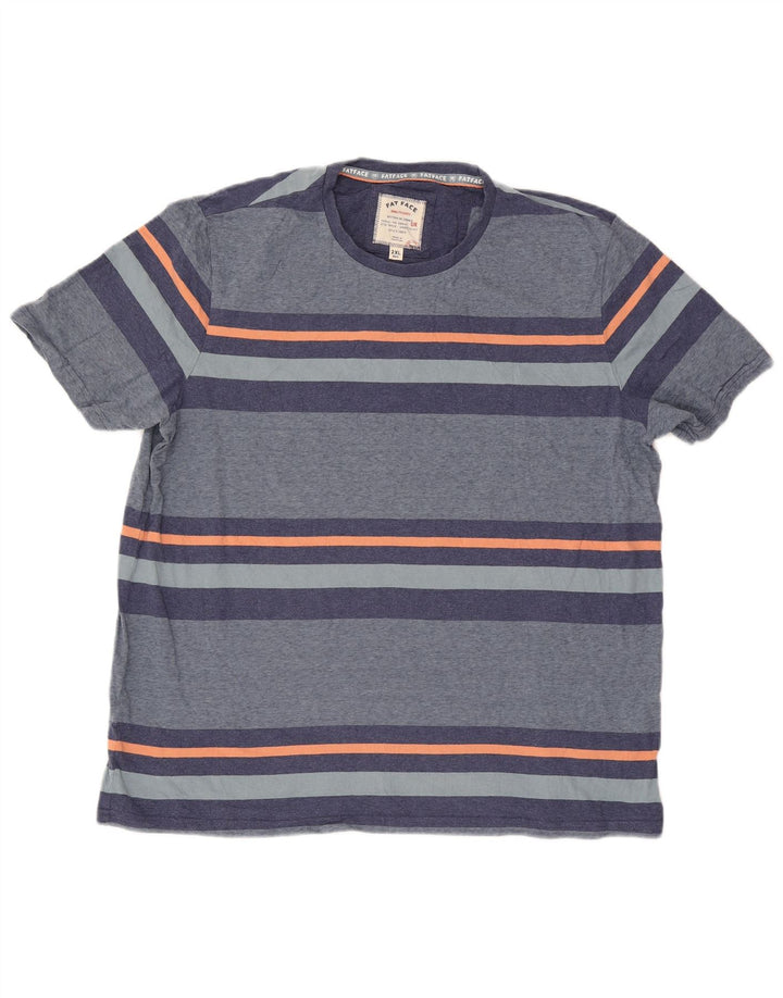 Camiseta para hombre Fat Face Top 2XL Azul a rayas