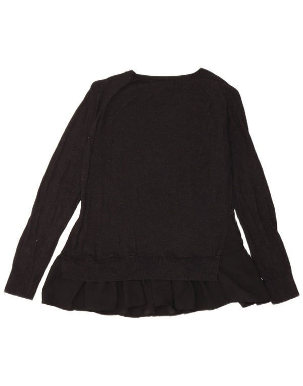 Topshop Jersey con cuello barco para mujer UK 6 XS Poliéster negro