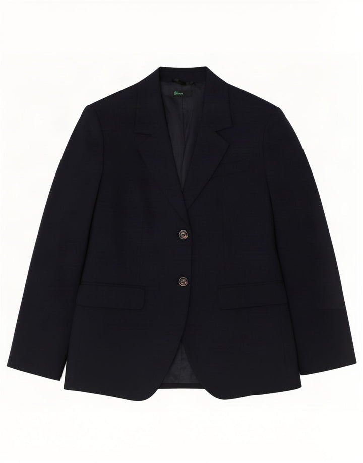 Chaqueta Blazer De 2 Botones Benetton IT 46 Large Poliéster Azul Marino