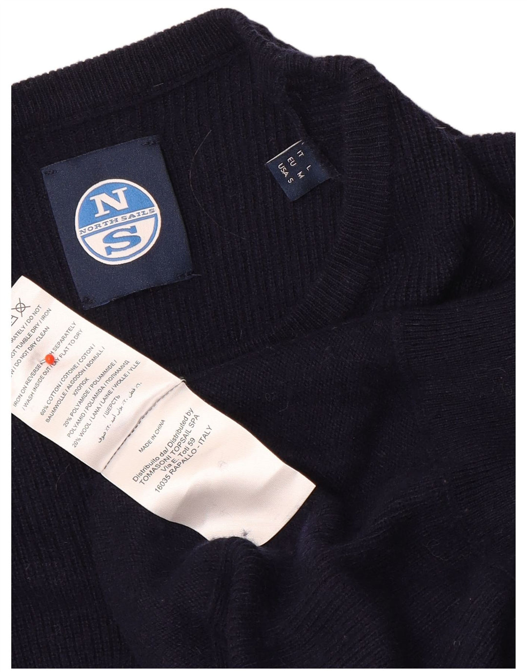 North Sails Jersey De Cuello Redondo Para Hombre De Algodón Azul Marino Medio