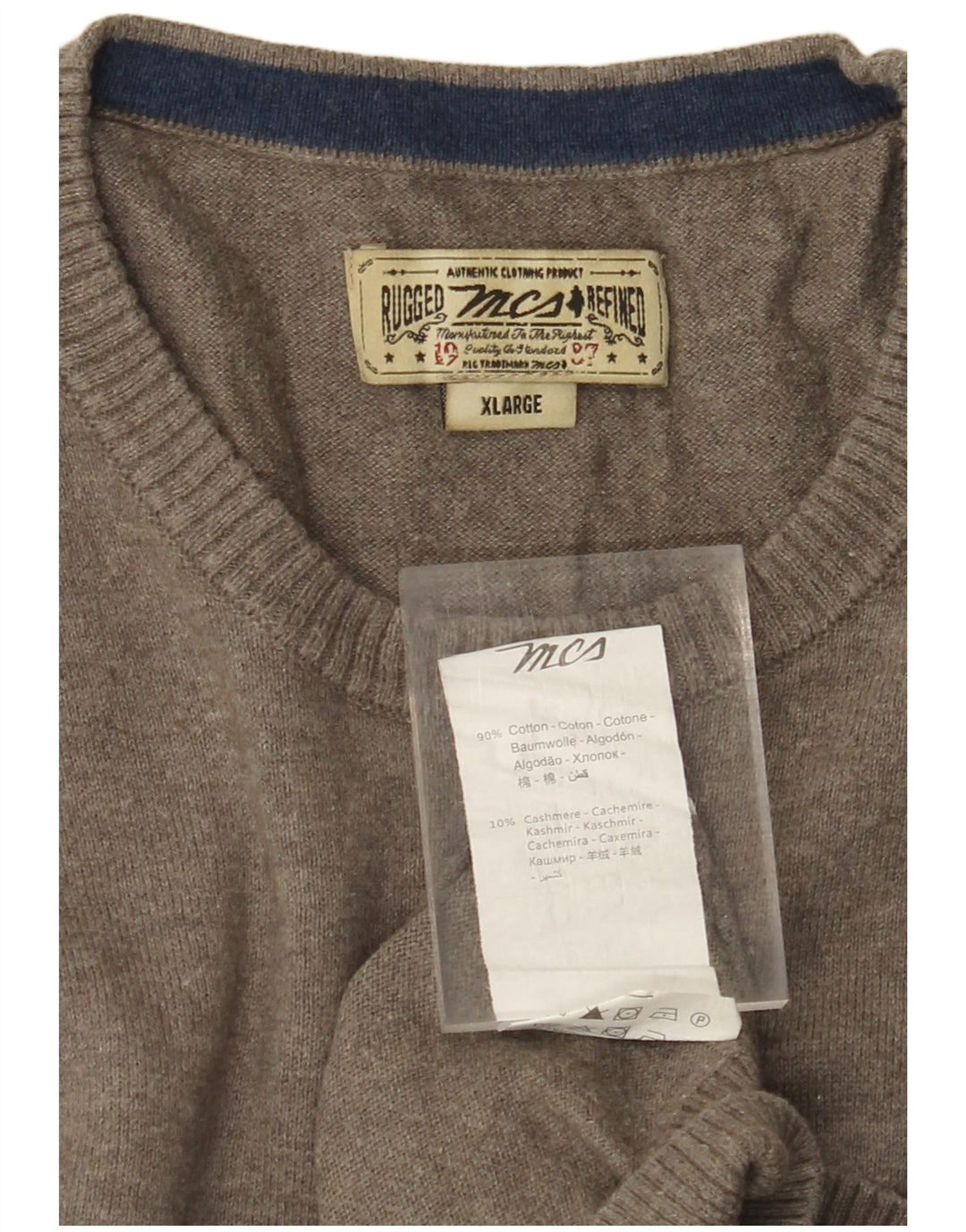 MARLBORO CLASSICS Jersey de cuello redondo para hombre XL Gris Algodón