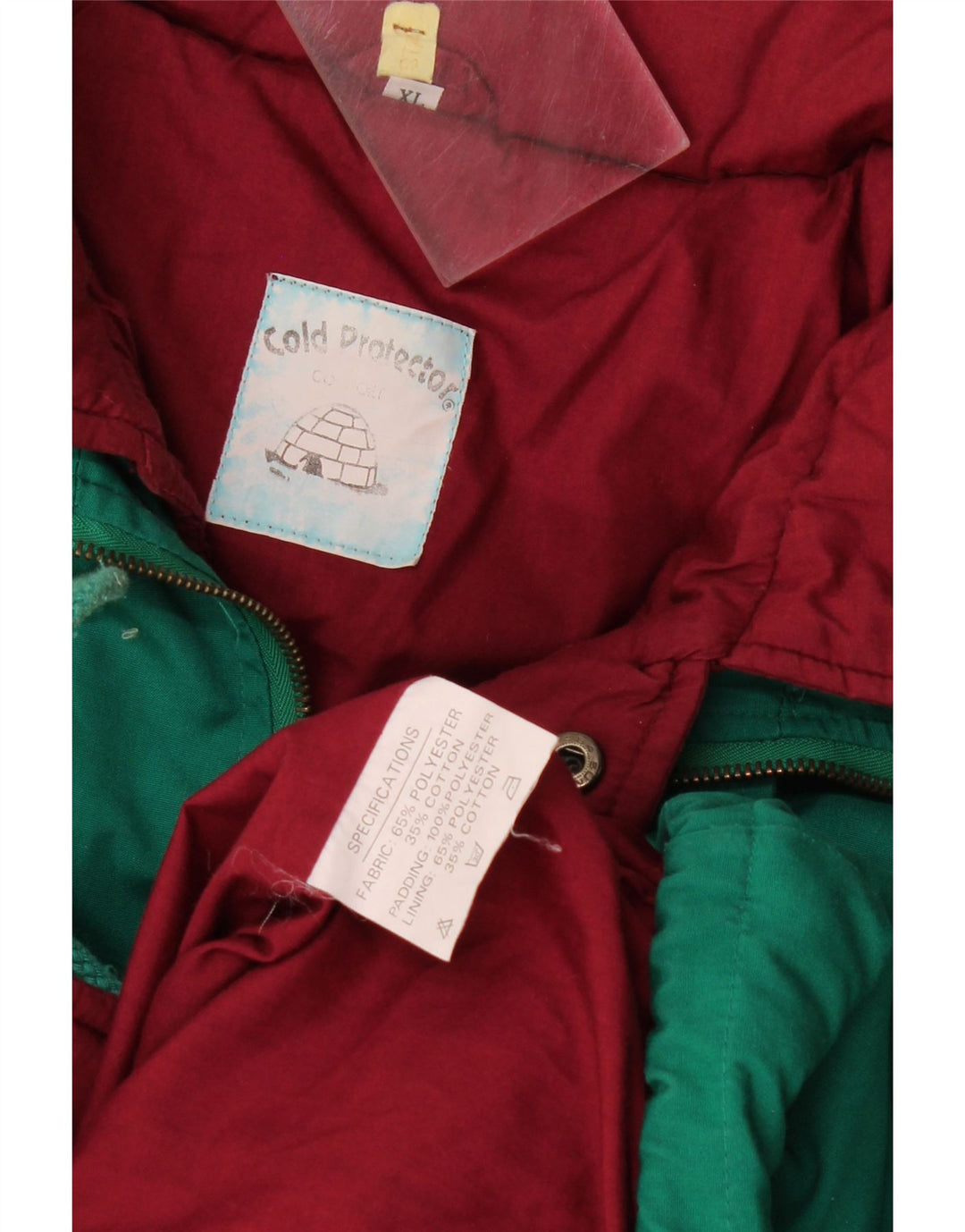 Chaqueta acolchada vintage para hombre Reino Unido 42 XL Poliéster verde