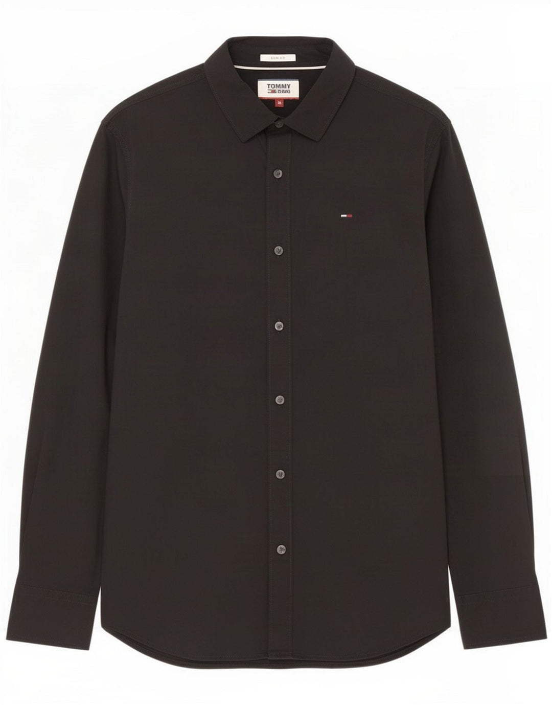 Tommy Jeans Camisa ajustada para hombre Medium Black Cotton