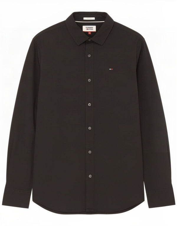 Tommy Jeans Camisa ajustada para hombre Medium Black Cotton